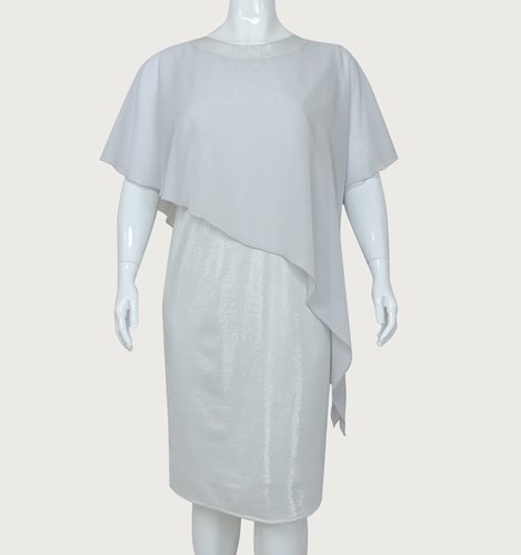 Sukienka plus size z asymetryczną narzutką D2‑P57