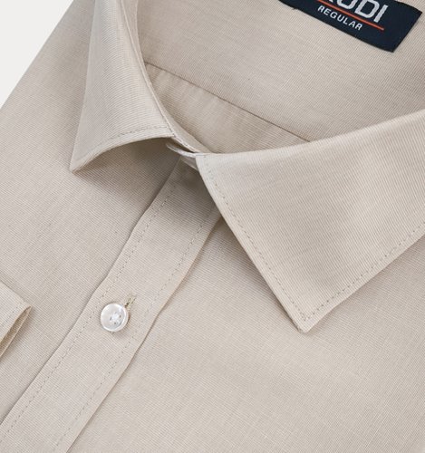 BEŻOWA KOSZULA BAWEŁNIANA REGULAR M3-167