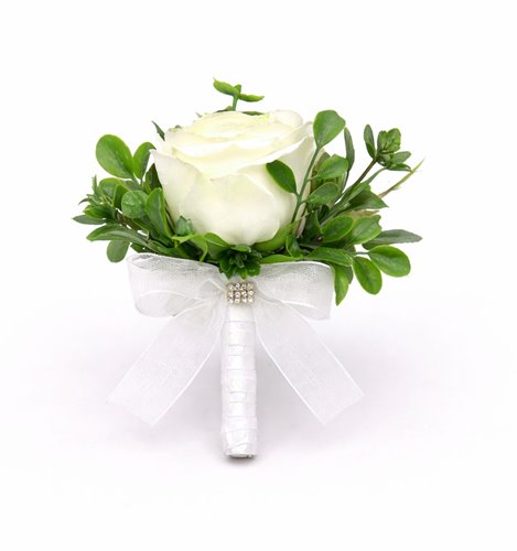 BUTONIERKA ŚLUBNA IVORY ROSE