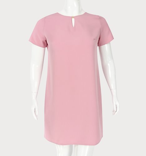 Różowa sukienka plus size z łezką D2‑P308
