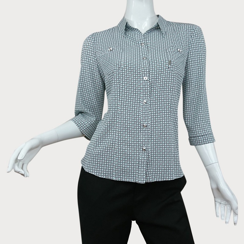 ELEGANCKA KOSZULA DAMSKA Z WZORKIEM D11-44