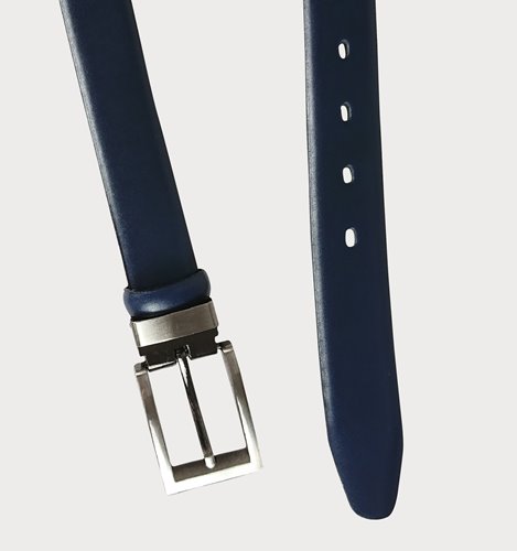 GRANATOWY PASEK ZE SKÓRY M6-54