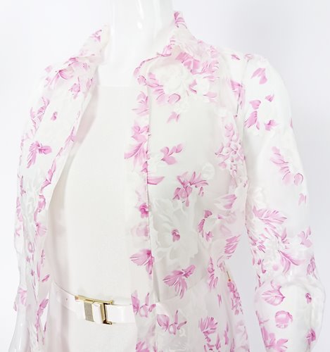 Sukienka plus size z narzutką i paskiem D2‑P378