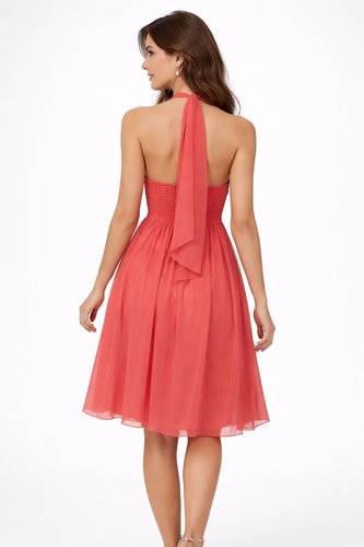 RÓŻOWA ZWIEWNA SUKIENKA  Z WIĄZANIEM