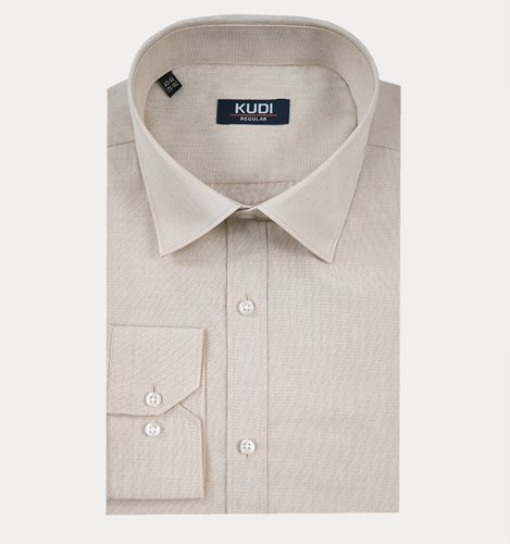 BEŻOWA KOSZULA BAWEŁNIANA REGULAR M3-167