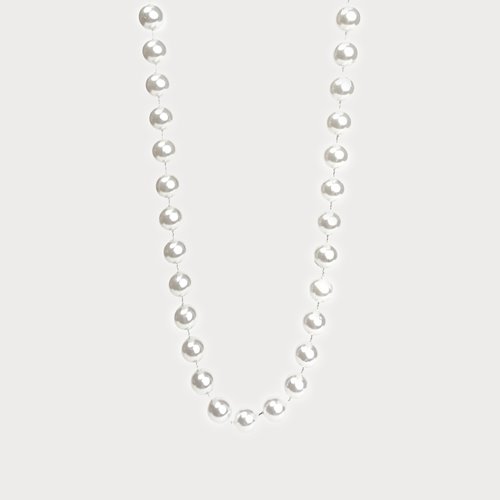 Długi naszyjnik z pereł biały 128 cm bez zapięcia D13-31