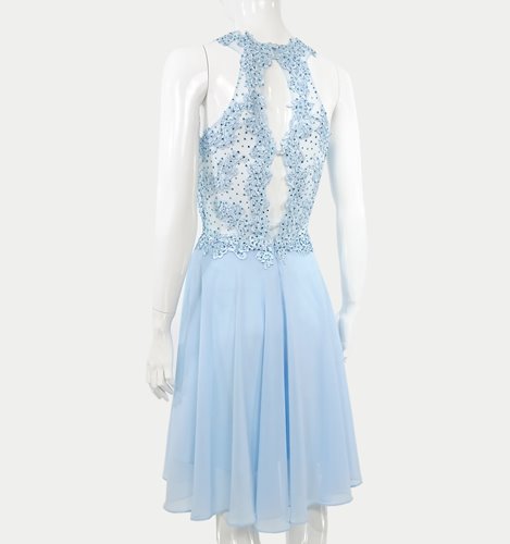 ELEGANCKA SUKIENKA Z KORONKĄ I CYRKONIAMI  D2-342