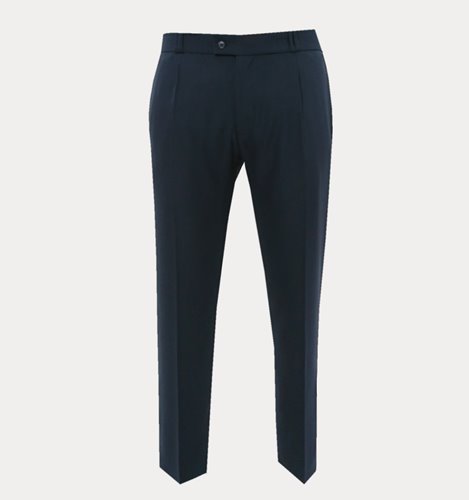 Granatowe spodnie eleganckie męskie plus size z wełną M4-P52