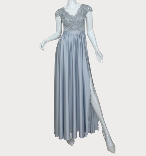 DŁUGA SUKIENKA Z ROZCIĘCIEM NA NODZE  D2-252