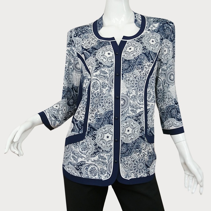 WIZYTOWA BLUZKA DAMSKA WZORZYSTA D11-56