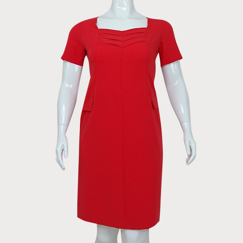 CZERWONA SUKIENKA WIZYTOWA D2-42