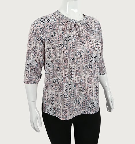 Wzorzysta bluzka damska plus size D11-P131