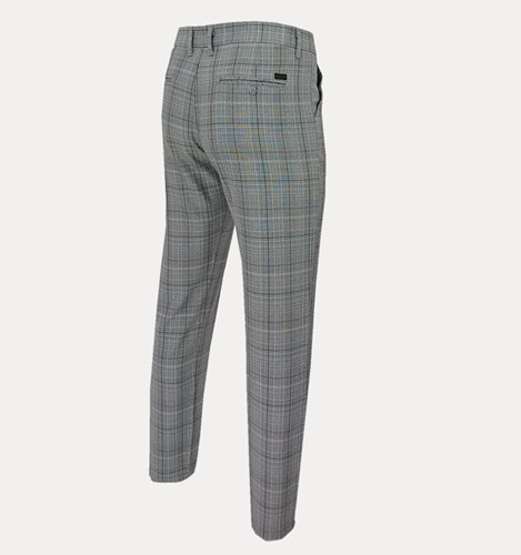 SZARE SPODNIE MĘSKIE W KRATĘ M4-24