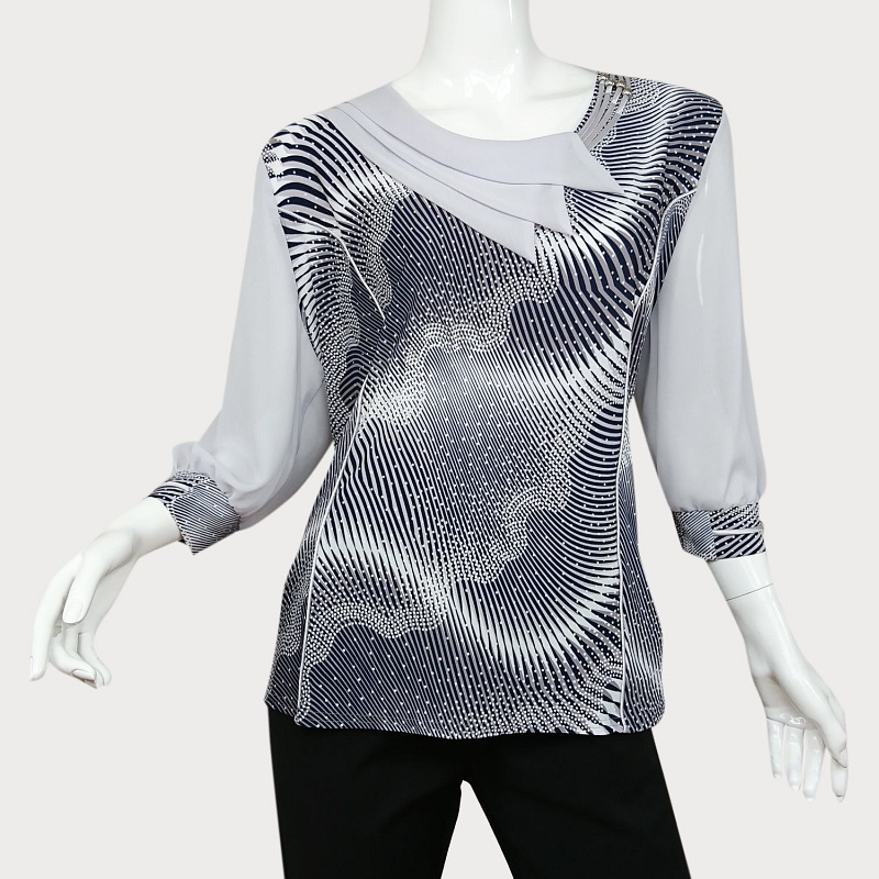 ELEGANCKA BLUZKA DAMSKA WZORZYSTA  D11-60