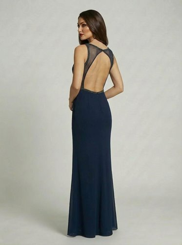 EKSKLUZYWNA GRANATOWA  MAXI SUKIENKA