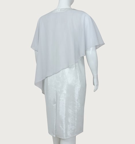 Sukienka plus size z asymetryczną narzutką D2‑P57