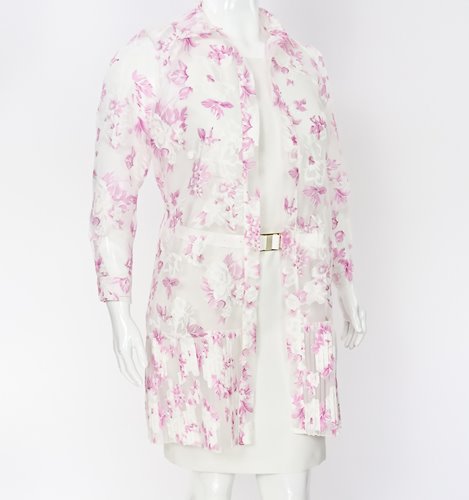 Sukienka plus size z narzutką i paskiem D2‑P378