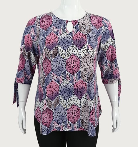 Wzorzysta bluzka damska plus size D11-P136