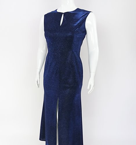 Maxi sukienka plus size rybka z rozcięciem D2‑P386