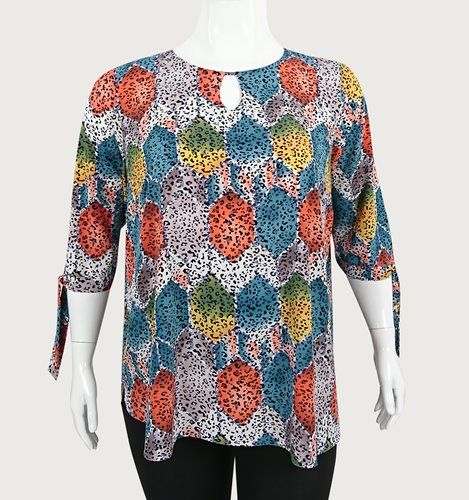 Wzorzysta bluzka plus size D11-P135