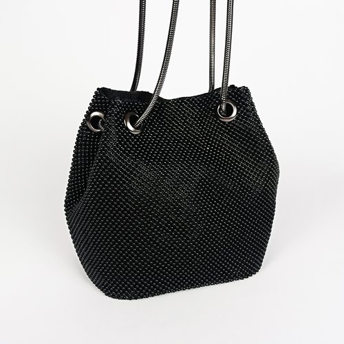 CZARNA TOREBKA WOREK Z KORALIKÓW