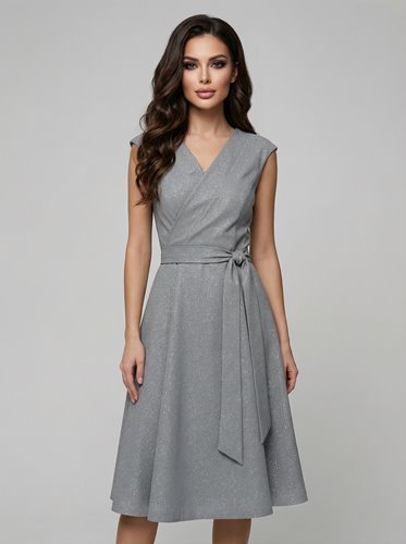 BROKATOWA SUKIENKA Z PASKIEM