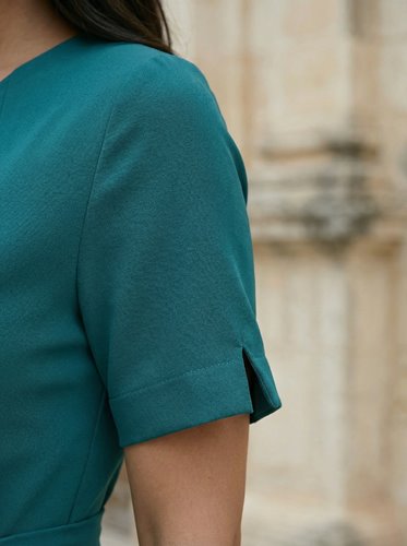 ASYMETRYCZNA SUKIENKA Z KIESZENIAMI