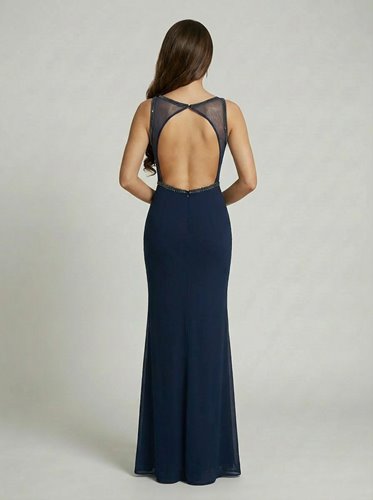 EKSKLUZYWNA GRANATOWA  MAXI SUKIENKA