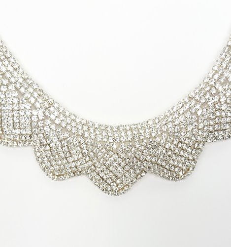 Srebrna kolia z cyrkoniami komplet z kolczykami stalowy D13-138