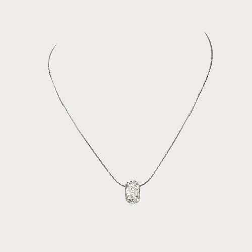 Srebrny naszyjnik z zawieszką obrączka cyrkonie klasyczny D13-21