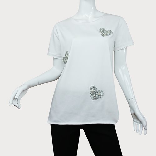 BAWEŁNIANA BLUZKA W SERDUSZKA  D11-71