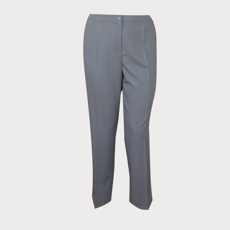 Szare eleganckie spodnie plus size z kantem D4-P16