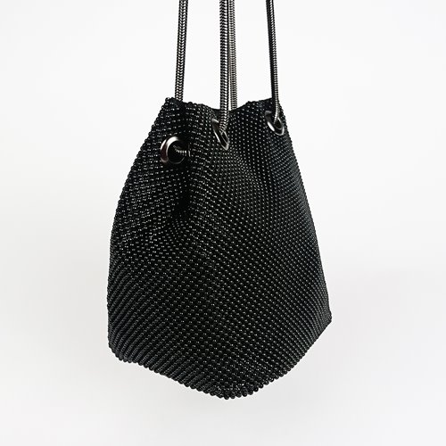 CZARNA TOREBKA WOREK Z KORALIKÓW