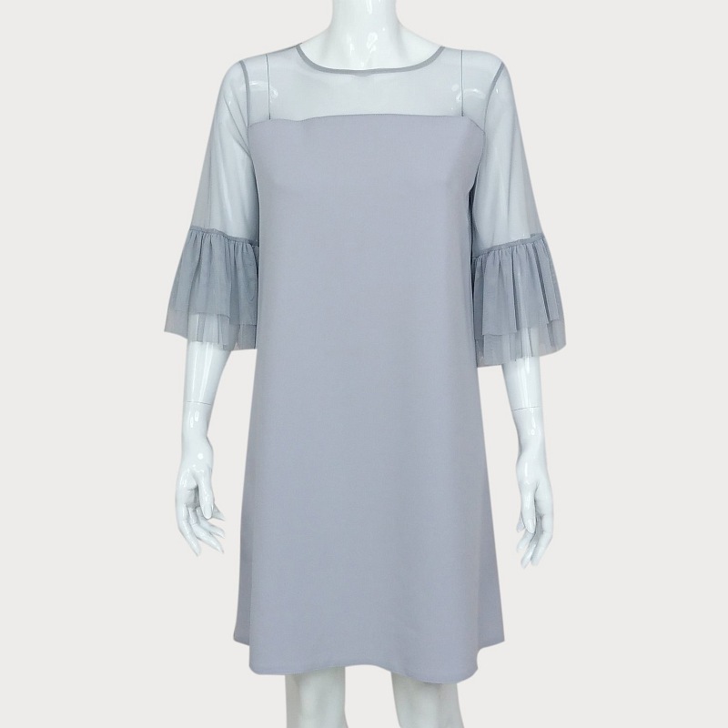 SZARA SUKIENKA Z DZIANINY  D2-107