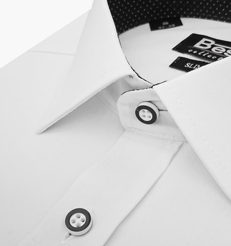 BAWEŁNIANA BIAŁA KOSZULA MĘSKA SLIM FIT M3-266