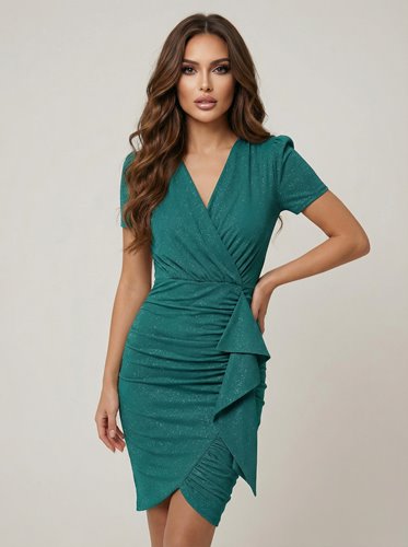 BROKATOWA SUKIENKA Z MARSZCZENIEM