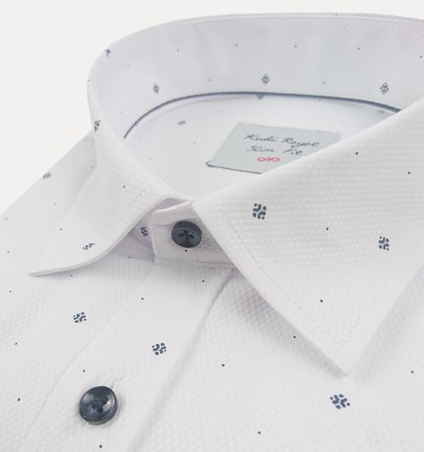 LUKSUSOWA BIAŁA KOSZULA Z STRUKTURĄ W WZÓR M3-168