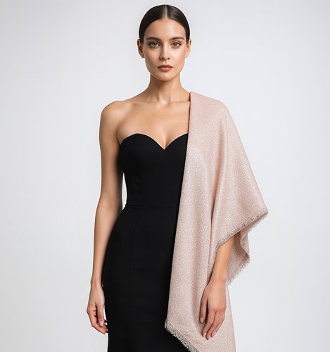 SZAL DAMSKI RÓŻOWY WIECZOROWY D40-36