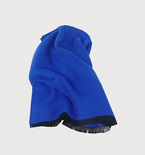 NIEBIESKI GŁADKI SZAL MĘSKI  M40-1