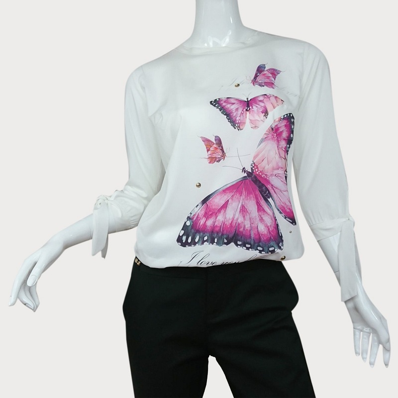 BLUZKA DAMSKA  W MOTYLE D11-24