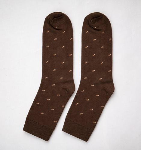 BRĄZOWE SKARPETY MĘSKIE W MIKROWZÓR