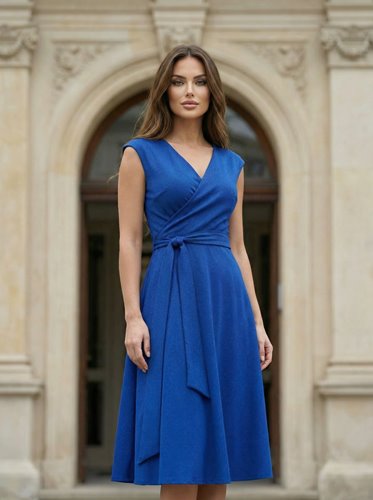 BROKATOWA SUKIENKA Z PASKIEM  D2-282