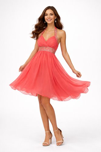 RÓŻOWA ZWIEWNA SUKIENKA  Z WIĄZANIEM