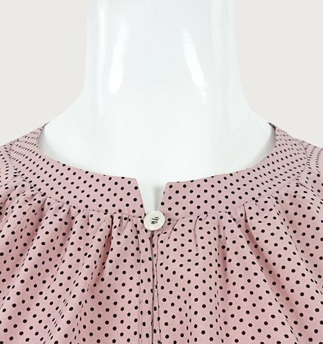 Różowa bluzka w kropeczki plus size D11-P134