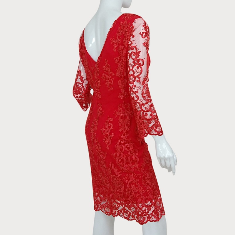 CZERWONA KORONKOWA SUKIENKA  D2-12