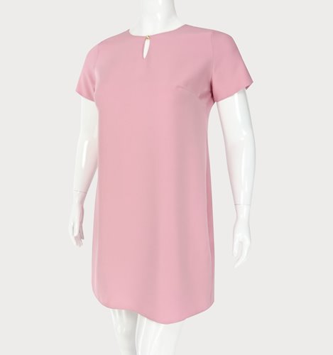 Różowa sukienka plus size z łezką D2‑P308