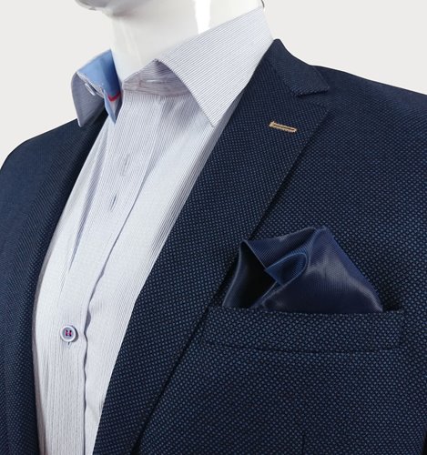 GRANATOWA MARYNARKA MĘSKA W MIKROWZÓR  M22-2