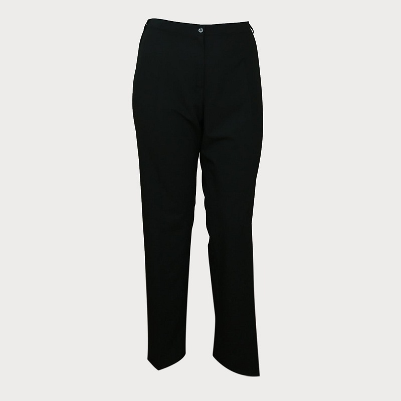 Czarne spodnie plus size z kantem i szlufkami D4-P19