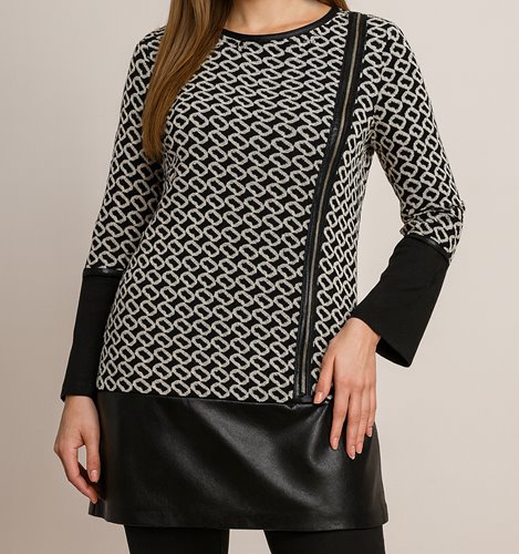 CZARNA TUNIKA Z ZAMKIEM  D36-1