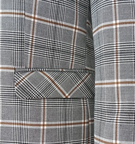 MARYNARKA MĘSKA  SZARA W KRATĘ  M22-23